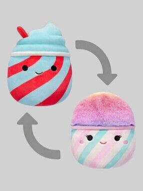 NEW Squishmallows 5" Flip-A-Mallow Tucker the Slushie/Bevin the Cotton Candy